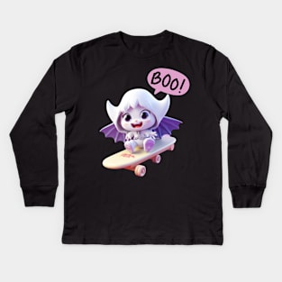 baby vampire skateboarding Kids Long Sleeve T-Shirt